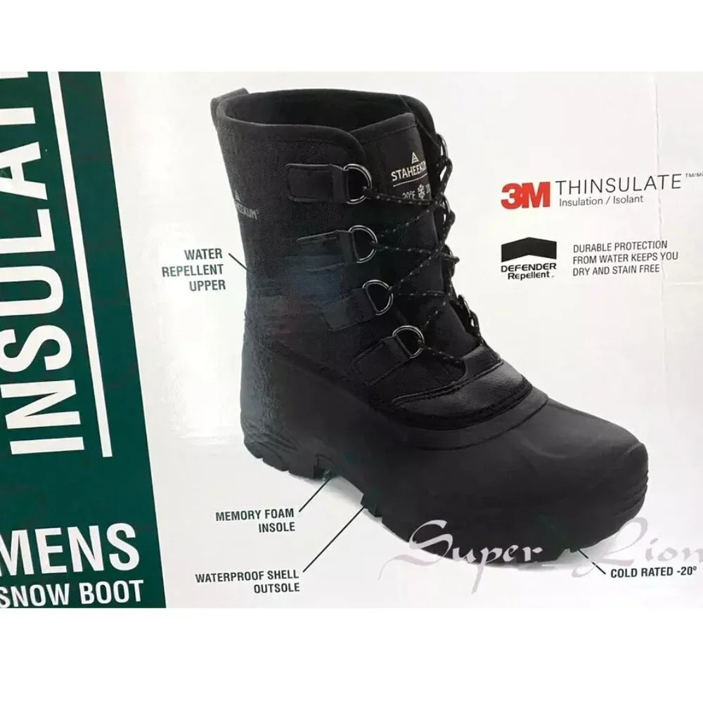 Staheekum Men's Memory Foam 3M Thinsulate Snow Boot